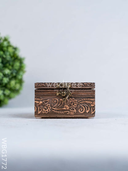 Oxidized Copper Pichwai Design Jewel Box - WBG1772