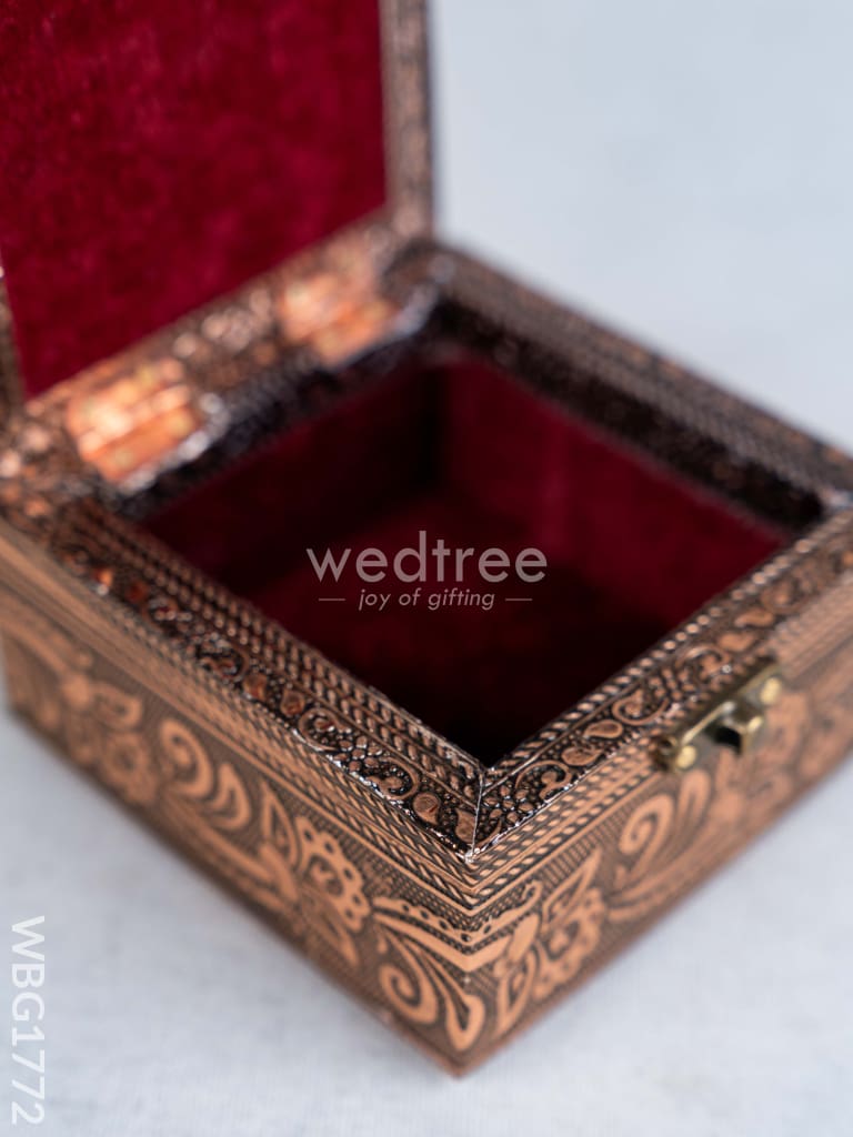 Oxidized Copper Pichwai Design Jewel Box - WBG1772