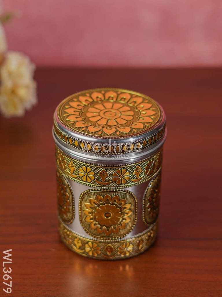 Oxidized Dabba in gold finish - 5.5 inch - WL3679