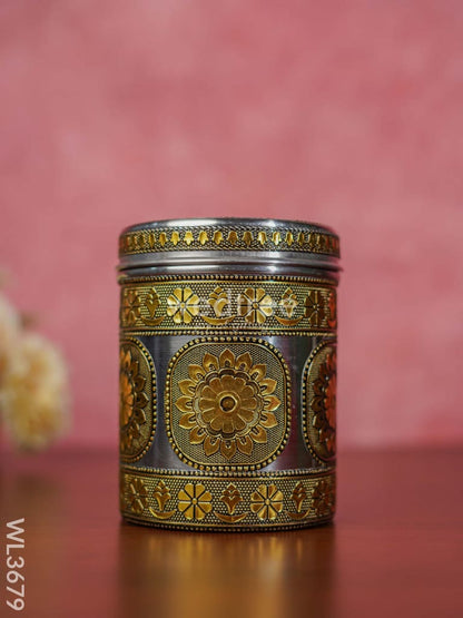 Oxidized Dabba in gold finish - 5.5 inch - WL3679