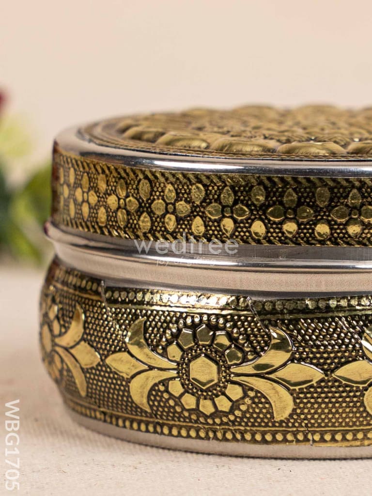 Oxidized Poori Box - 4 inch - WBG1705