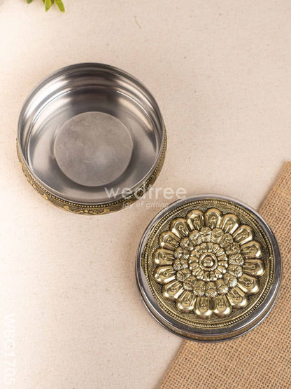 Oxidized Poori Box - 4 inch - WBG1705