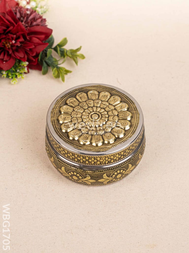 Oxidized Poori Box - 4 inch - WBG1705