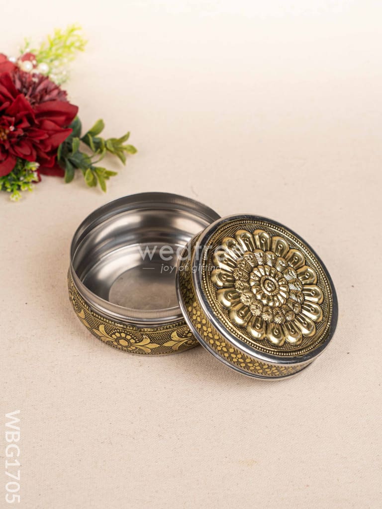 Oxidized Poori Box - 4 inch - WBG1705