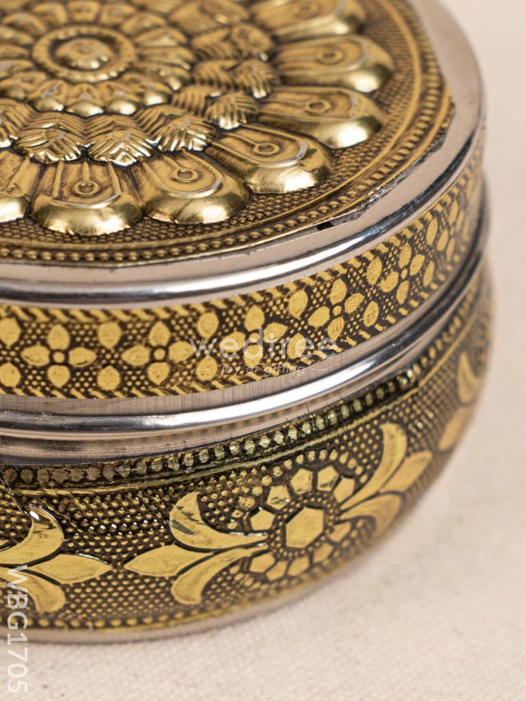 Oxidized Poori Box - 4 inch - WBG1705