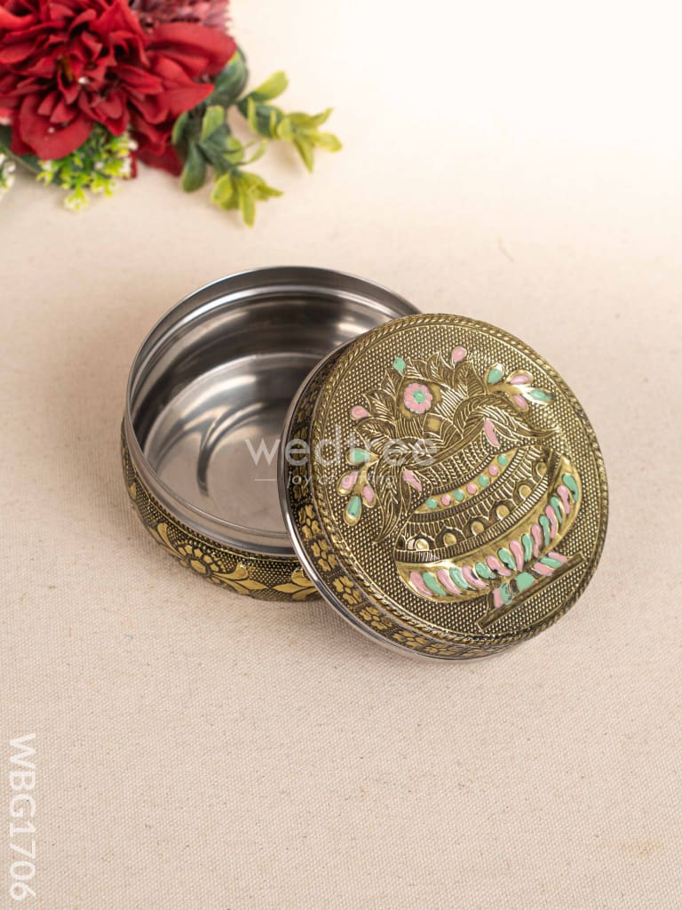 Oxidized Poori Box - 4 inch - WBG1706