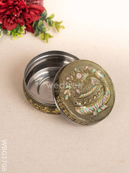 Oxidized Poori Box - 4 inch - WBG1706