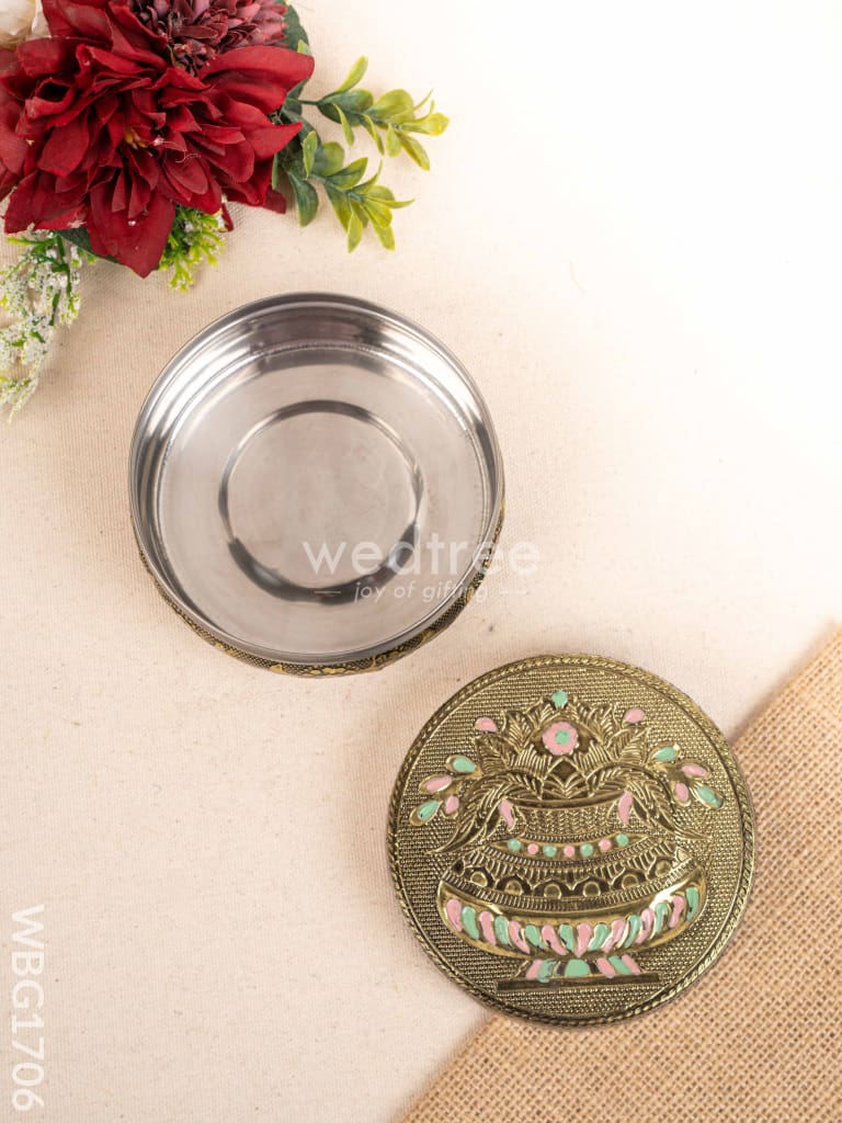 Oxidized Poori Box - 4 inch - WBG1706