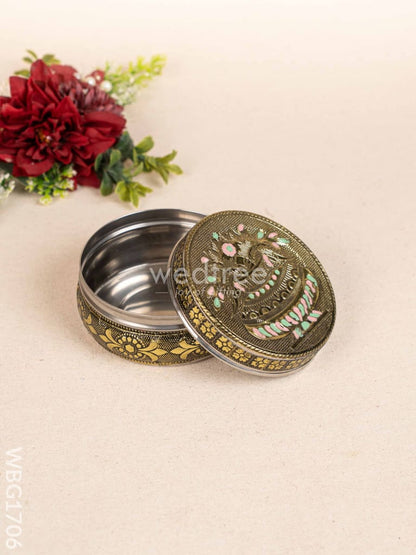 Oxidized Poori Box - 4 inch - WBG1706