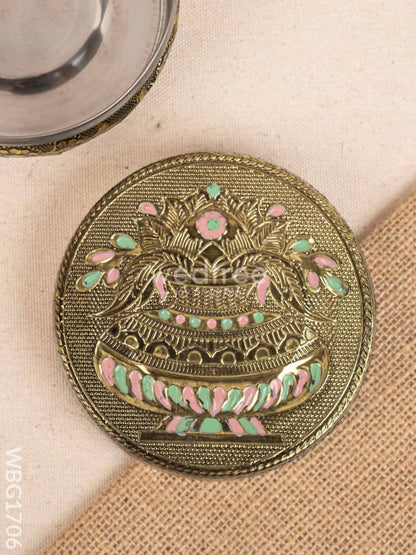 Oxidized Poori Box - 4 inch - WBG1706
