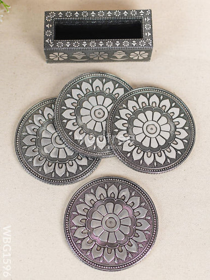 Oxidized Tea Coaster - Set of 4 - WBG1596