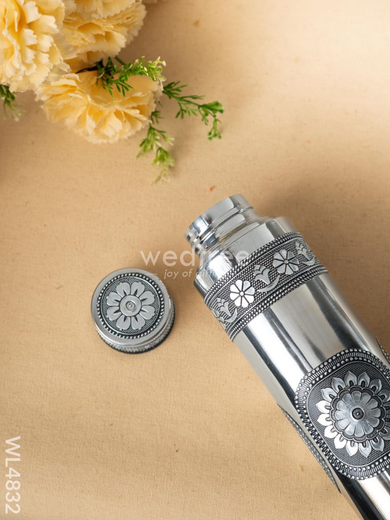 Oxidized Water Bottle with Oxidized Glass - Set of 2 - 10 inch - WL4832