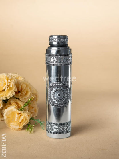 Oxidized Water Bottle with Oxidized Glass - Set of 2 - 10 inch - WL4832