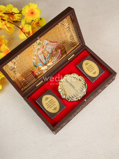 Paduka Prayer Box - Large - Radha-Krishna - 8 inch - WL4804