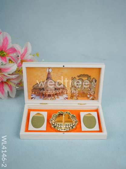 Paduka Prayer Box (Large) -  Ram Dharbar- WL4146-2