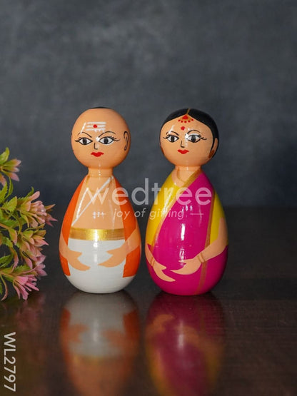 Pandit Couple - Channapatna Toy - WL2797