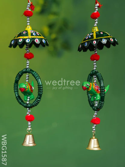 Parrot Thoran with Bells - Set of 2 - WBG1587