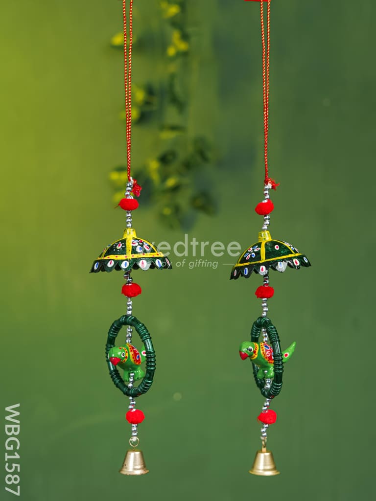 Parrot Thoran with Bells - Set of 2 - WBG1587