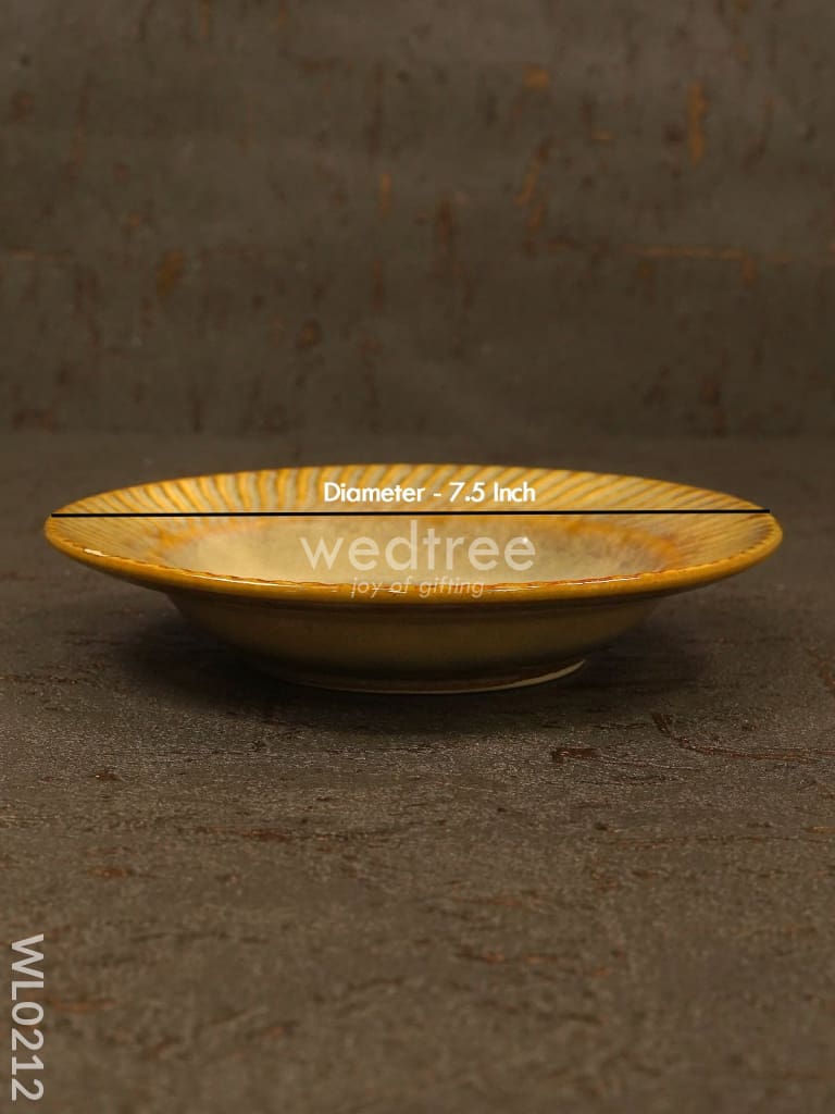 Pasta plate (Small) - 7 inch : Yellow and White - WL0212
