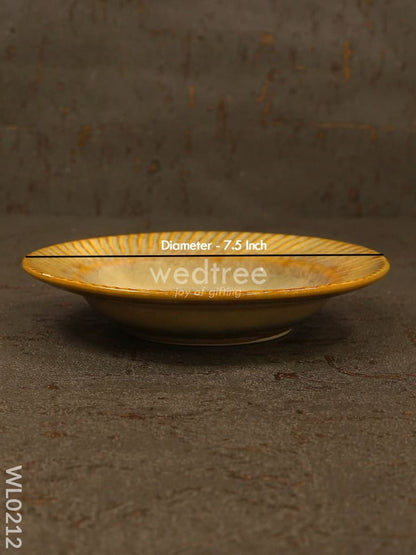 Pasta plate (Small) - 7 inch : Yellow and White - WL0212