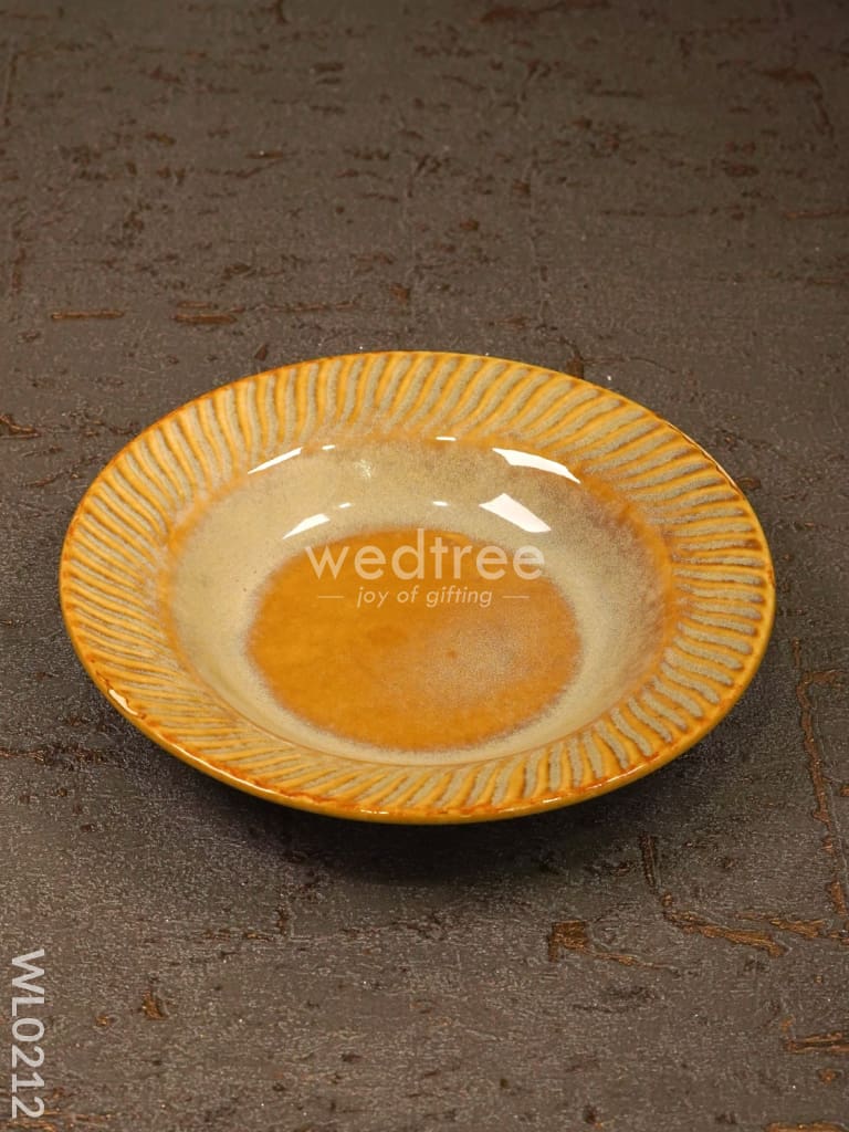 Pasta plate (Small) - 7 inch : Yellow and White - WL0212