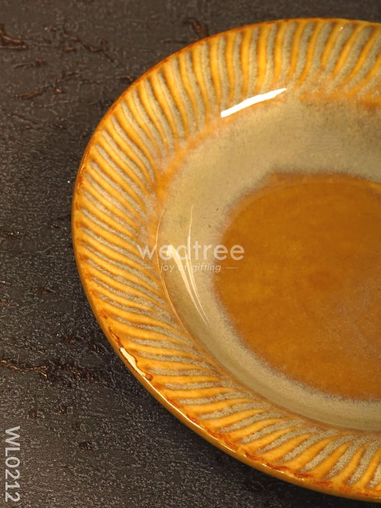 Pasta plate (Small) - 7 inch : Yellow and White - WL0212