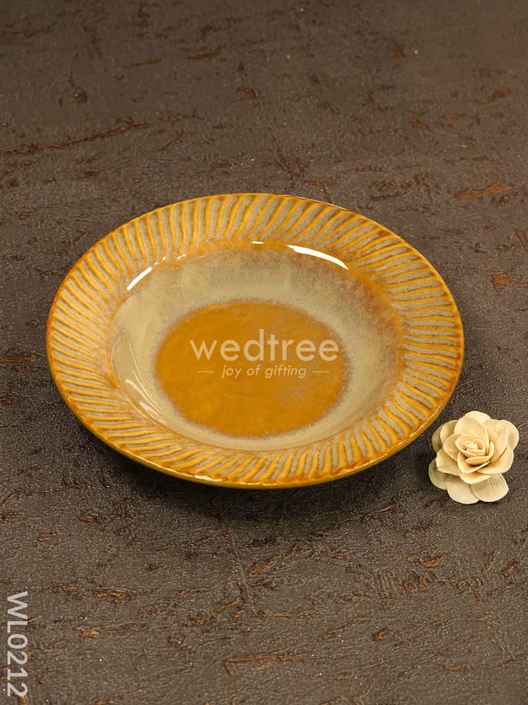 Pasta plate (Small) - 7 inch : Yellow and White - WL0212