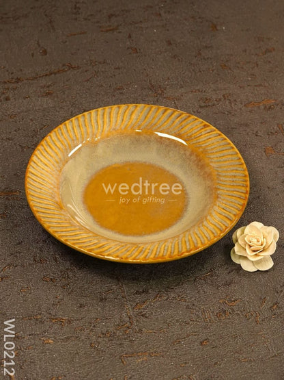 Pasta plate (Small) - 7 inch : Yellow and White - WL0212