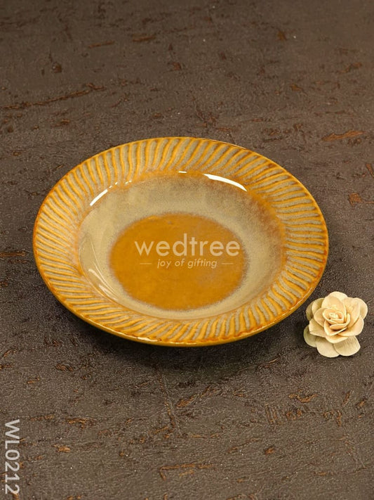 Pasta plate (Small) - 7 inch : Yellow and White - WL0212