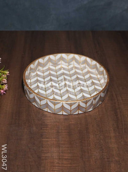 Pastel Grey with Gold Digital Printed Tray - Set of 2 - WL3047