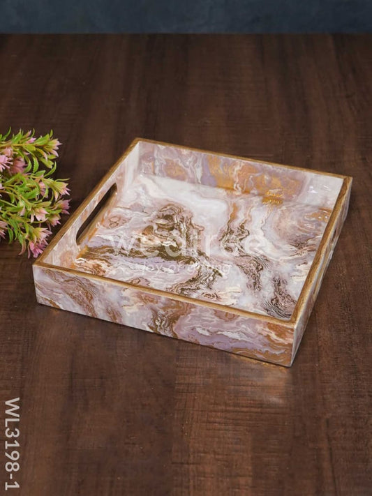 Pastel Pink Digitally Printed Serving Tray - WL3198