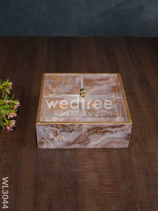 Pastel Pink Dry Fruit Box with Transparent Lid - WL3044