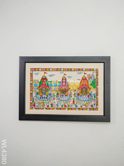 Pattachitra Painting Jagannath Rath Yatra - 18 X 12 inch - WL4380