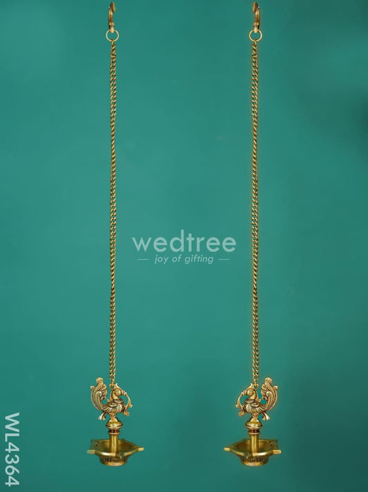 Peacock Hanging Five Face Diya - (Set of 2) - WL4364