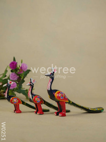 Peacock Set of 3 - W0251