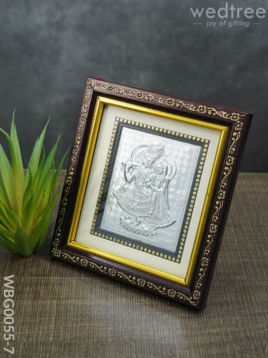 Photoframe Silver Plated - Medium - Radhe Krishna- WBG0055-7