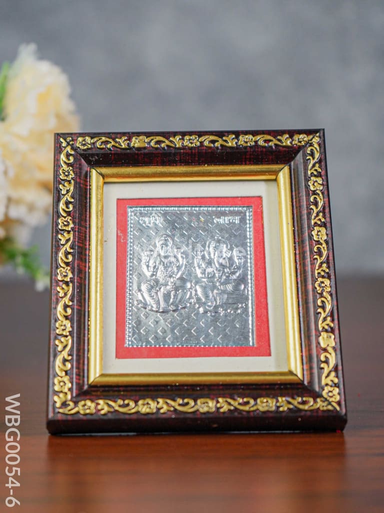 Photoframe Silver Plated - Small - Lakshmi Ganesh  - WBG0054-6