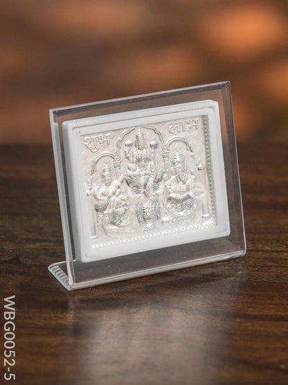 Photoframe with stand Silver Plated - Lakshmi Ganesh Saraswathi - Small - WBG0052-5