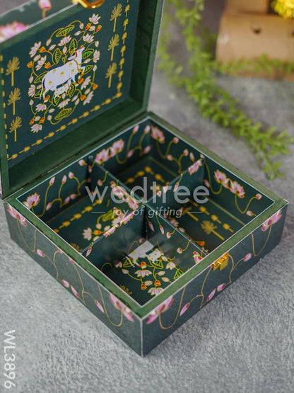 Pichwai Dry Fruit Box with 4 Partitions - WL3896