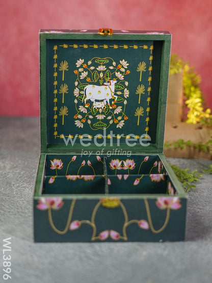 Pichwai Dry Fruit Box with 4 Partitions - WL3896