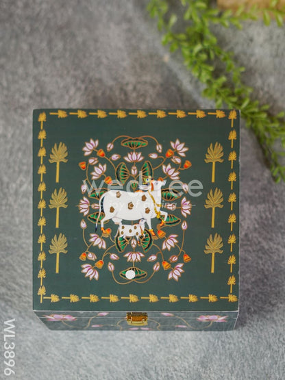 Pichwai Dry Fruit Box with 4 Partitions - WL3896