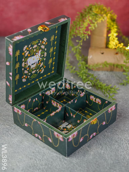 Pichwai Dry Fruit Box with 4 Partitions - WL3896