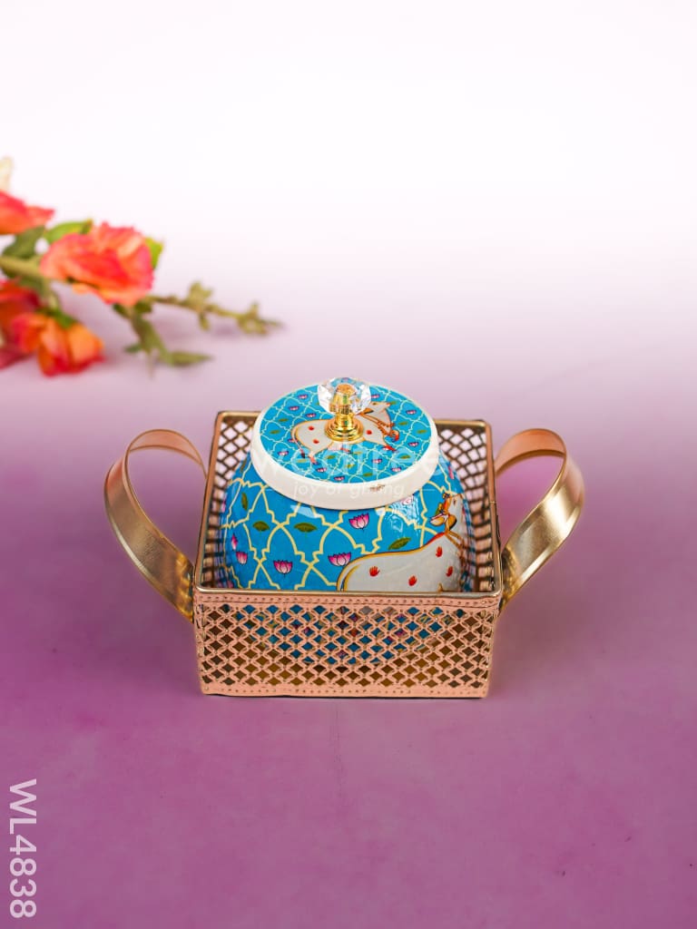 Pichwai Dryfruit Jar with Tray - WL4838