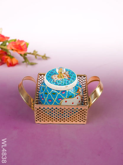 Pichwai Dryfruit Jar with Tray - WL4838