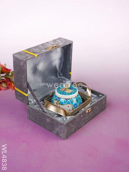 Pichwai Dryfruit Jar with Tray - WL4838