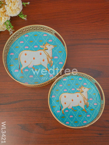 Pichwai Printed Tray - Set of 2 - WL3421