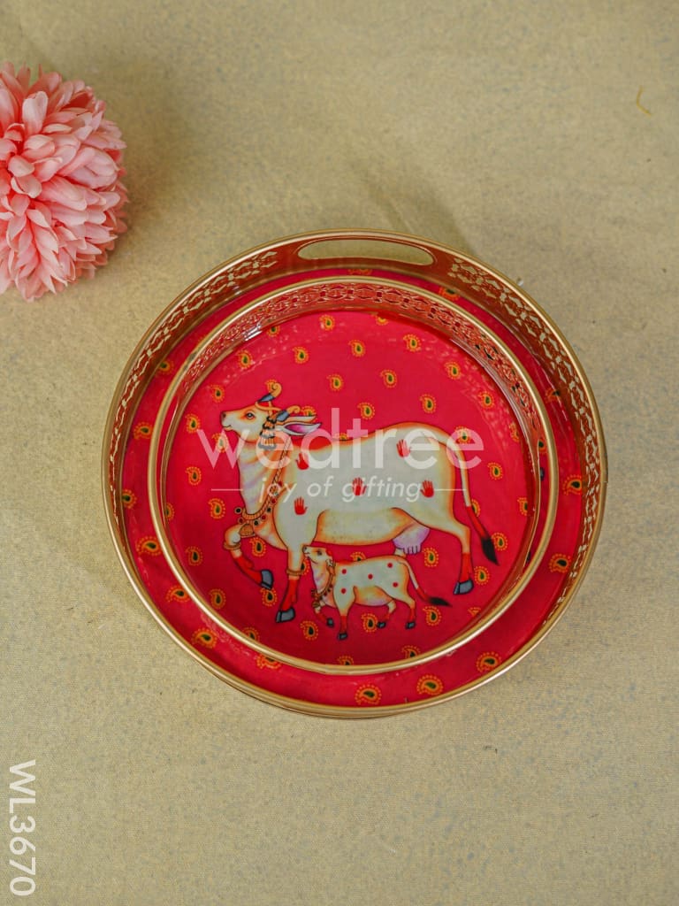 Pichwai Printed Tray - Set of 2 - WL3670