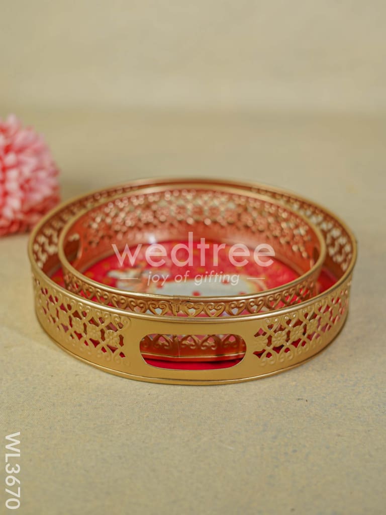 Pichwai Printed Tray - Set of 2 - WL3670