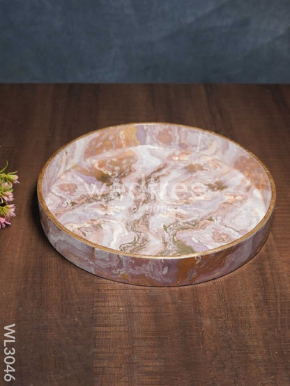 Pink with Gold Digital Printed Tray - Set of 2 - WL3046