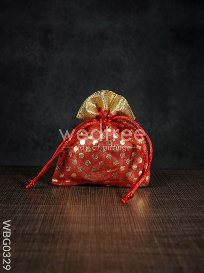 Polka Dots String Bag - 4 X 5 Inches - WBG0329